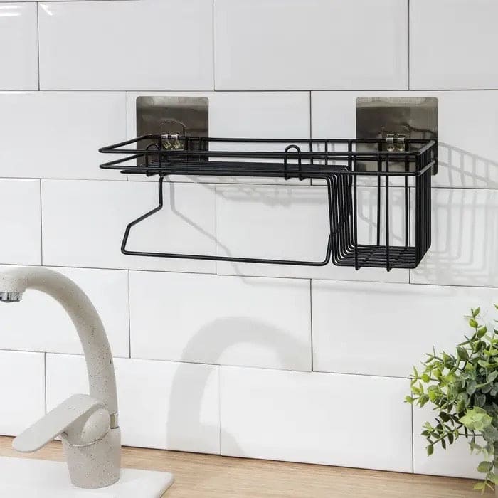 Corner Storage Caddy Basket, Kitchen Bathroom Magic Hanging Rack, Self Adhesive Wardrobe Hanging Organizer, Metal Wall Mounted Storage Shelf With Towel Hanging Rack, Home Kitchen Bathroom Wall Hanging Shelves Corner Storage Caddy Basket, Kitchen Bathroom Magic Hanging Rack, Self Adhesive Wardrobe Hanging Organizer, Metal Wall Mounted Storage Shelf With Towel Hanging Rack, Home Kitchen Bathroom Wall Hanging Shelves